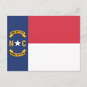 De vlag van North Carolina, VS Briefkaart