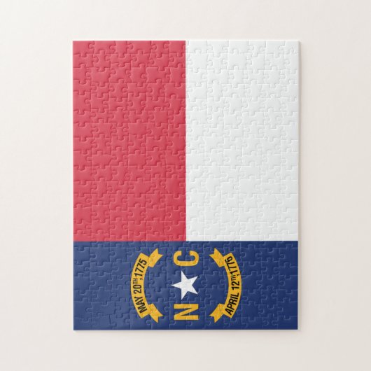 De vlag van North Carolina, VS Legpuzzel (Verticaal)