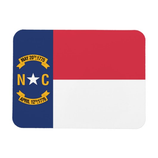 De vlag van North Carolina, VS Magneet (Horizontaal)