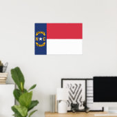 De vlag van North Carolina, VS Poster (Thuiskantoor)