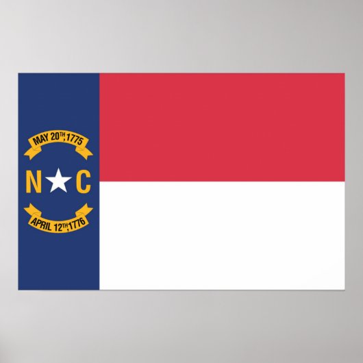 De vlag van North Carolina, VS Poster (Voorkant)