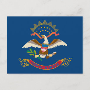 de vlag van North Dakota, Verenigde Staten van Ame Briefkaart