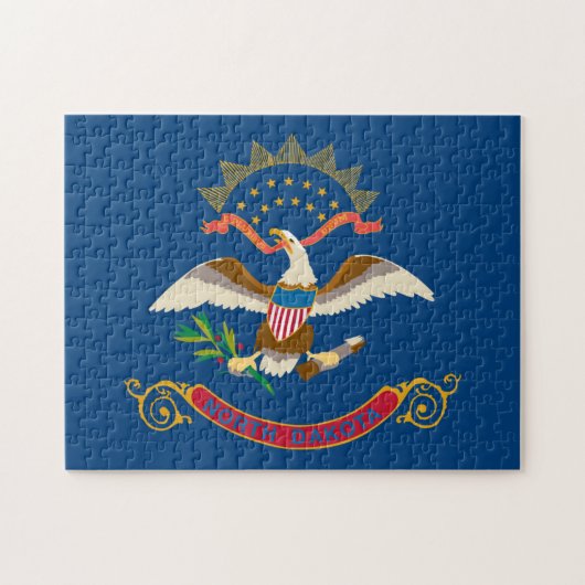 de vlag van North Dakota, Verenigde Staten van Ame Legpuzzel (Horizontaal)