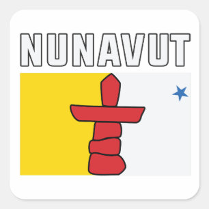 De vlag van Nunavut - Nunavut Canada Vierkante Sticker