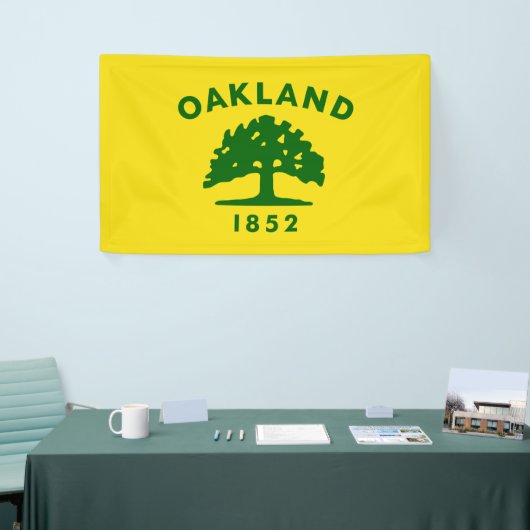 De vlag van Oakland (Californië) Spandoek (Beurs)
