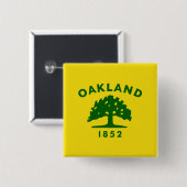 De vlag van Oakland (Californië) Vierkante Button 5,1 Cm (Voorkant /achterkant)