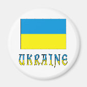 De vlag van Oekraïne en Oekraïne Magneet (Voorkant)