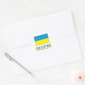 De vlag van Oekraïne en Oekraïne Ronde Sticker (Envelop)