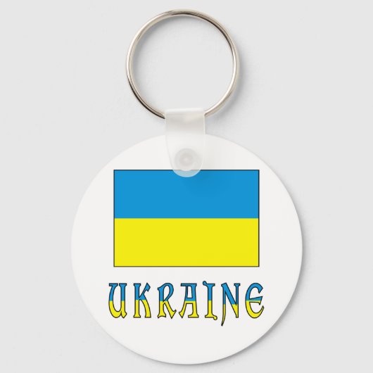 De vlag van Oekraïne en Oekraïne Sleutelhanger (Voorkant)