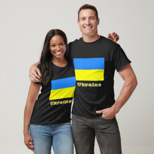de vlag van Oekraïne, voorzien van een etiket, T-shirt