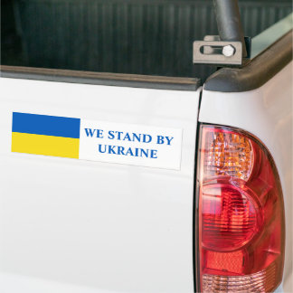 De vlag van Oekraïne Wij staan voor Oekraïne Bumpersticker
