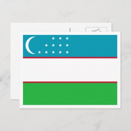 De vlag van Oezbekistan Briefkaart (Voorkant / Achterkant)