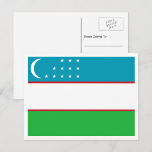 De vlag van Oezbekistan Briefkaart