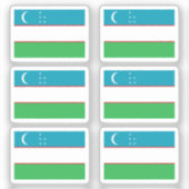 De vlag van Oezbekistan Collectie pack van 6 Sticker (Voorkant)