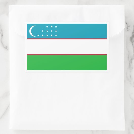 De vlag van Oezbekistan Rechthoekige Sticker (Tas)