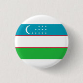 De vlag van Oezbekistan Ronde Button 3,2 Cm (Voorkant)