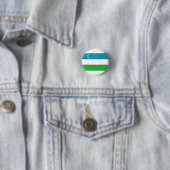 De vlag van Oezbekistan Ronde Button 3,2 Cm (In situ)