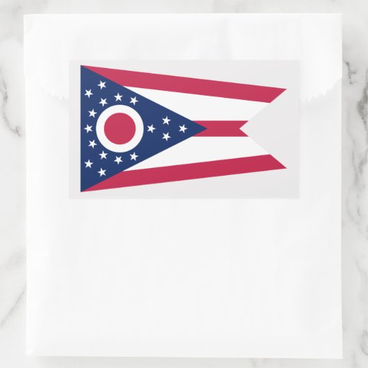 De vlag van Ohio Rechthoekige Sticker (Tas)