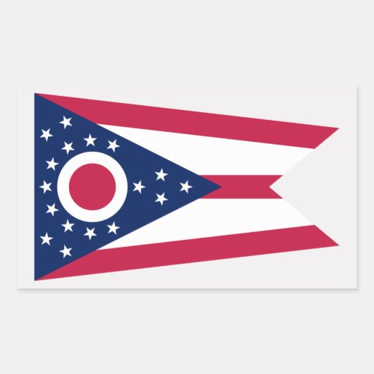 De vlag van Ohio Rechthoekige Sticker (Voorkant)
