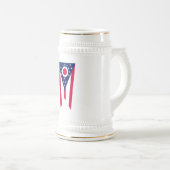 De vlag van Ohio: The Buckeye State Banner Bierpul (Voorkant rechts)