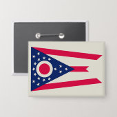 De vlag van Ohio: The Buckeye State Banner Button (Voorkant / Achterkant)