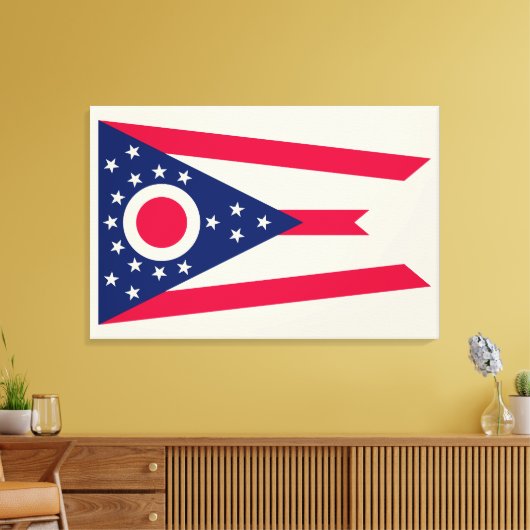 De vlag van Ohio: The Buckeye State Banner Canvas Afdruk (Insitu (Woonkamer))