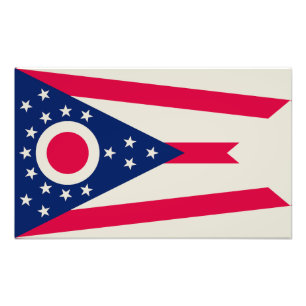 De vlag van Ohio: The Buckeye State Banner Foto Afdruk