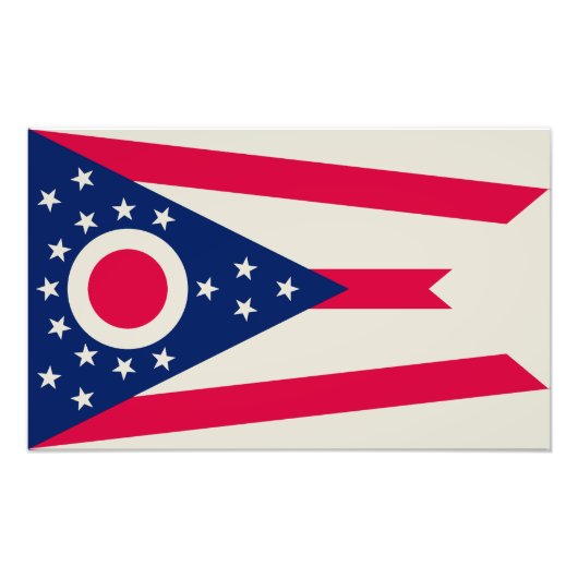 De vlag van Ohio: The Buckeye State Banner Foto Afdruk (Voorkant)