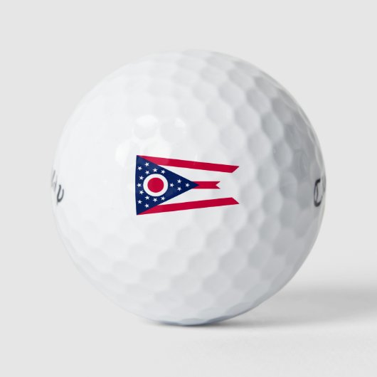 De vlag van Ohio: The Buckeye State Banner Golfballen (Voorkant)