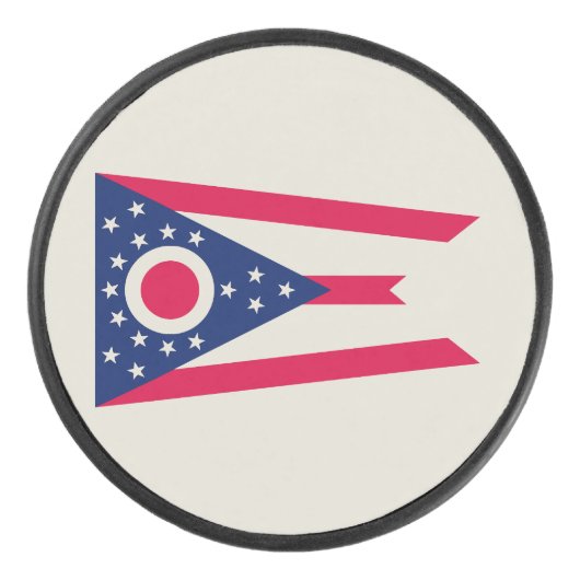 De vlag van Ohio: The Buckeye State Banner Hockey Puck (Voorkant)