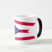 De vlag van Ohio: The Buckeye State Banner Magische Mok (Voorkant rechts)