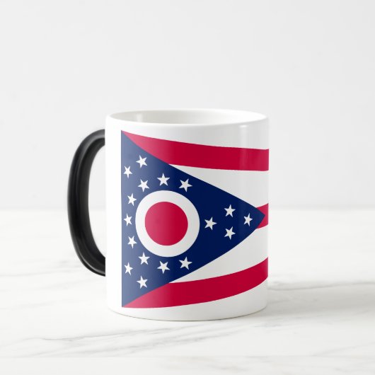 De vlag van Ohio: The Buckeye State Banner Magische Mok (Voorkant links)