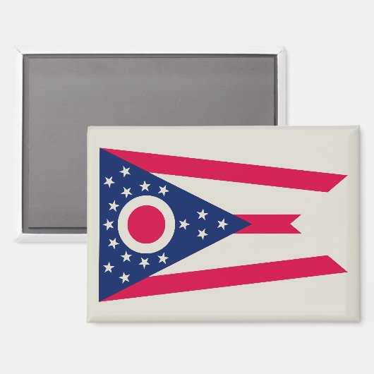De vlag van Ohio: The Buckeye State Banner Magneet (Voorkant / Achterkant)