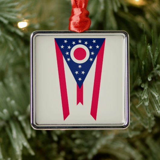 De vlag van Ohio: The Buckeye State Banner Metalen Ornament (Boom)