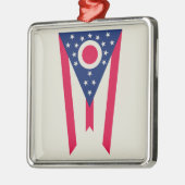 De vlag van Ohio: The Buckeye State Banner Metalen Ornament (Links)