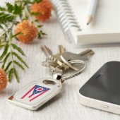 De vlag van Ohio: The Buckeye State Banner Sleutelhanger (Zijkant)