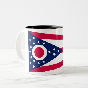 De vlag van Ohio: The Buckeye State Banner Tweekleurige Koffiemok