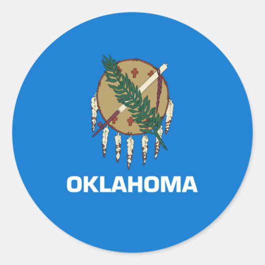 De vlag van Oklahoma Ronde Sticker (Voorkant)