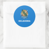 De vlag van Oklahoma Ronde Sticker (Tas)
