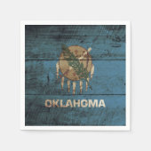 De vlag van Oklahoma staat op Old Wood Grain Servet (Voorkant)
