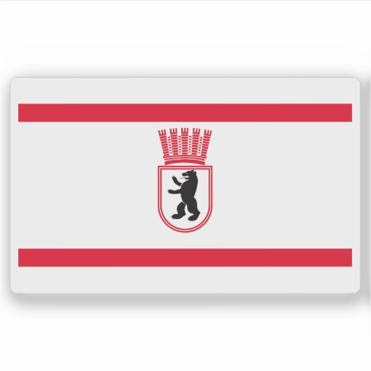 De vlag van Oost-Berlijn (1956-1990) Sticker (Voorkant)