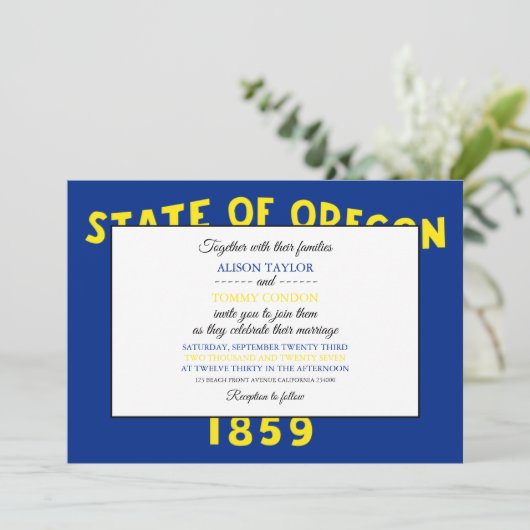 De vlag van Oregon, de vlag van Oregon Kaart (Staand voorkant)