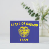 De vlag van Oregon, Verenigde Staten van Amerika Briefkaart (Staand voorkant)