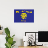 De vlag van Oregon, Verenigde Staten van Amerika Poster (Thuiskantoor)