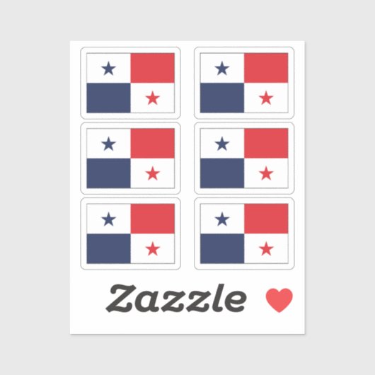 De vlag van Panama Collectie Pack van 6 Sticker (Vel)