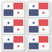 De vlag van Panama Collectie Pack van 6 Sticker (Voorkant)