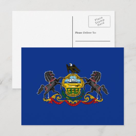 De vlag van Pennsylvania is de vlag van Pennsylvan Briefkaart (Voorkant / Achterkant)