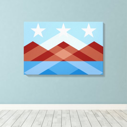 De vlag van Peoria (Arizona) Canvas Afdruk (Insitu (Houten vloer))