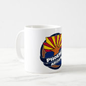 De vlag van Phoenix Arizona barst uit de mok (Voorkant links)