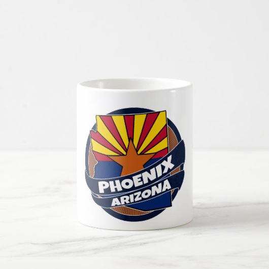 De vlag van Phoenix Arizona barst uit de mok (Center)